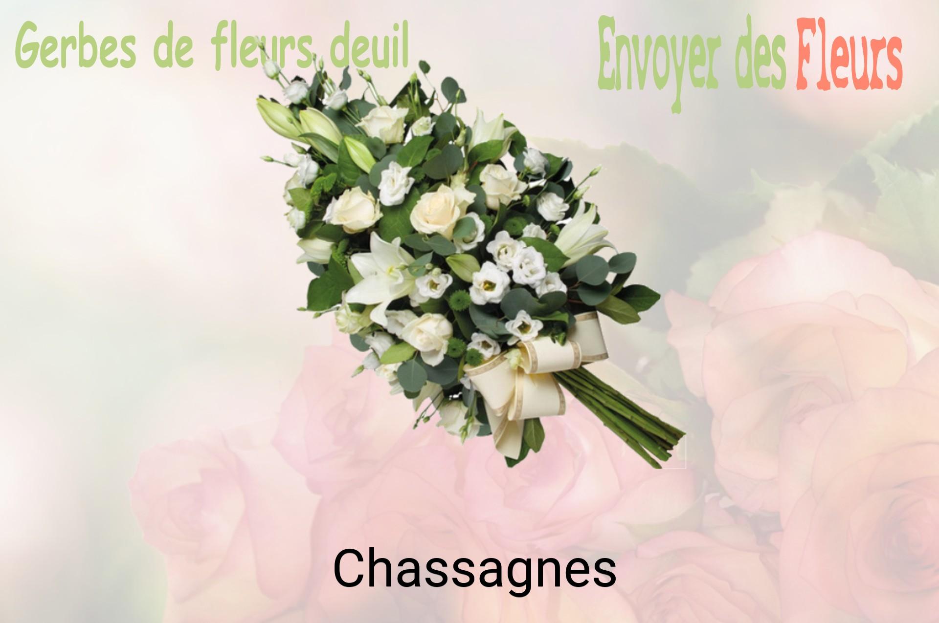 Gerbe de fleurs de deuil livrée à Chassagnes
